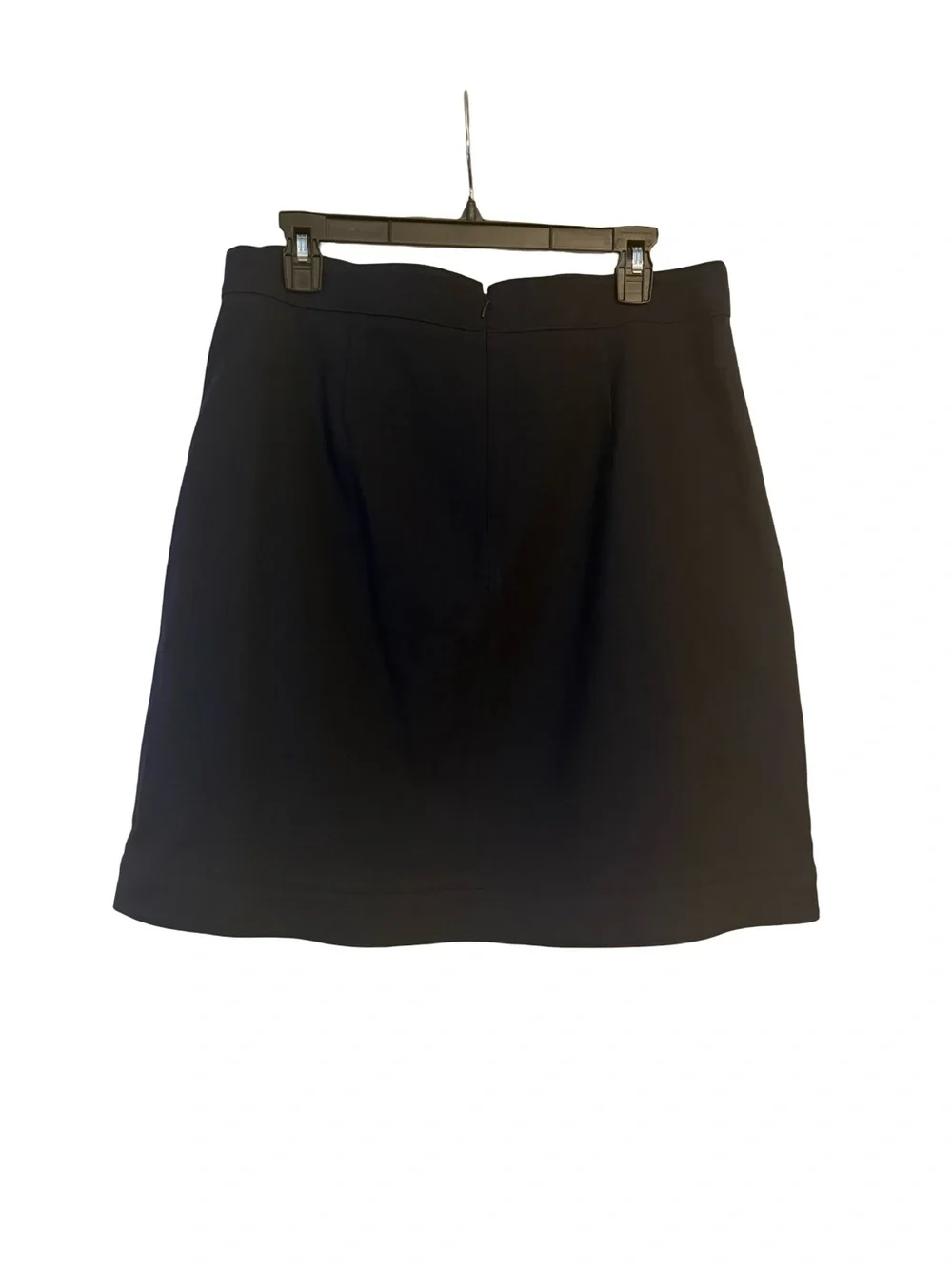 Ann Taylor Factory Navy Mini Skirt with Pearl-Style Side Buttons